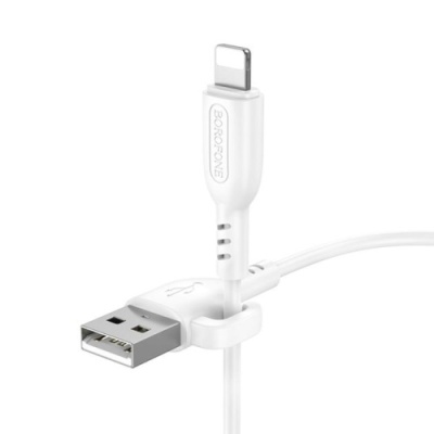 кабель borofone bx91 usb - lightning 2.4a/1m (білий) 
