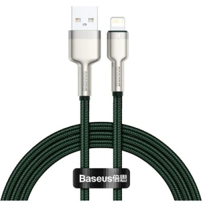 кабель baseus cafule metal usb - lightning 2.4a/1m (caljk-a06) (green) 