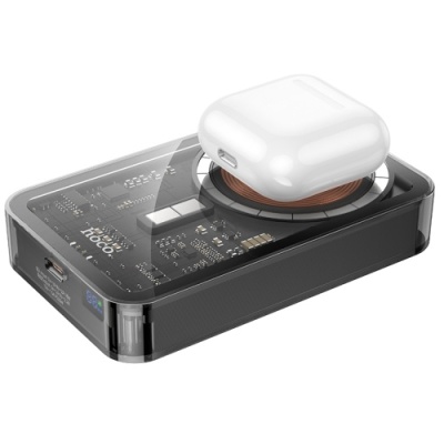 додаткова батарея power bank hoco q14a ice crystal pd20w magnetic fast charging magsafe 10000mah (чорний) 