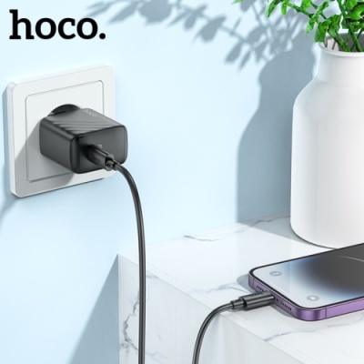 мережевий зарядний пристрій hoco cs22a 1type-c/30w/pd (чорний) 