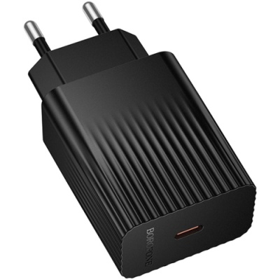 мережевий зарядний пристрій borofone bas73a 1type-c/20w/pd (чорний) 