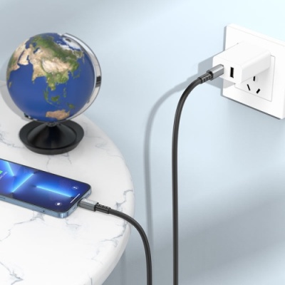 кабель hoco x85 strength (pd) type-c - lightning 20w 3a/1m (чорний) 