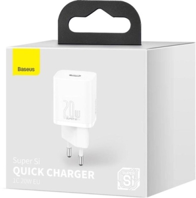 мережевий зарядний пристрій baseus super si (ccsup-b02) 1type-c/20w/pd (білий) 