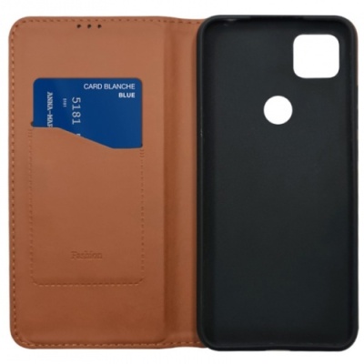 Купить чохол-книжка leather fold для xiaomi redmi 9c/10a (коричневий) онлайн