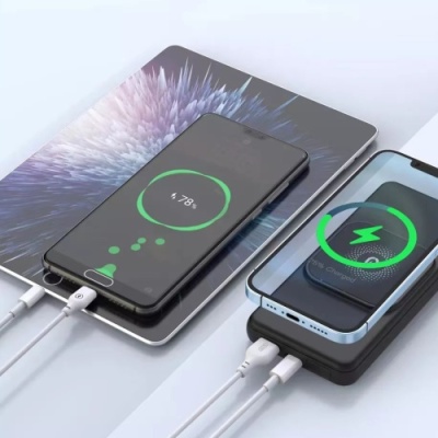 додаткова батарея power bank xo pr161 magnetic wireless 15w qc22.5w pd20w 10000 mah (чорний) 