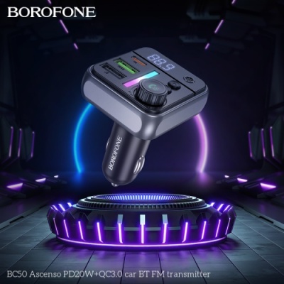 FM Модулятор Borofone BC50 38W PD20W+QC3.0 (Чорний)