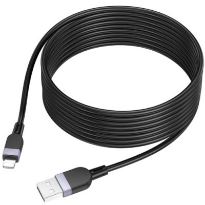 кабель hoco x109 silicone usb - lightning 2.4a/3m (чорний) 