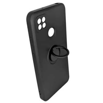 Купить силіконовий чохол soft silicone casevsmagnet ring для xiaomi redmi 9c/10a - black онлайн