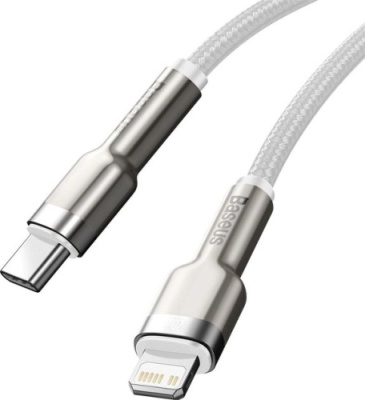 кабель baseus cafule metal (pd) type-c - lightning 20w/1m (catljk-a02) (white) 
