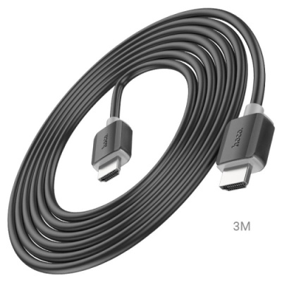hdmi кабель hoco us08 4k 2,0 hd (3м) (чорний) 