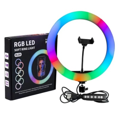 кільцева лампа rgb mj26 (remote) 26cm 
