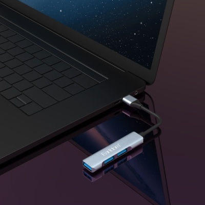 usb hub earldom et-hub10 type-c to 3in1 usb 3.0 hub (сірий) 