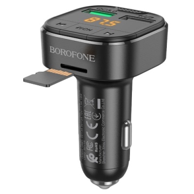 FM Модулятор Borofone BC43 QC 3.0+ 18W (Чорний)