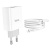 Мережевий Зарядний Пристрій Hoco C80A 1USB/18W/QC3.0 + 1Type-C/20W/PD + (Type-C - Lightning) (Білий) мережевий зарядний пристрій hoco c80a 1usb/18w/qc3.0 + 1type-c/20w/pd + (type-c - lightning) (білий)