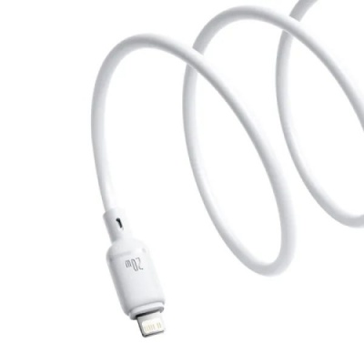 кабель baseus silky series fast charging type-c - lightning 20w/2m (p10377700213-01) (white) 