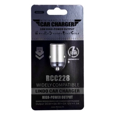 Автомобільний Зарядний Пристрій Remax RCC228 1Type-C/18W/PD (Сталевий)