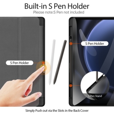Купить чохол dux ducis domo для samsung tab s10 plus/s9 plus/tab s9 fe plus with s pen holder & sleep wake (black) онлайн