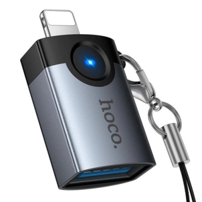 перехідник otg hoco ua46 lightning - usb2.0 (46pc) (сірий) 