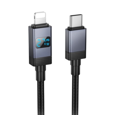 кабель hoco x118 type-c - lightning 27w/1m (чорний) 