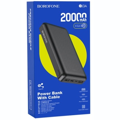 додаткова батарея power bank borofone bj33a creed 20000 mah (чорний) 
