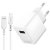 мережевий зарядний пристрій earldom es-eu43с 1usb/2.4a/12w + (usb - type-c) (білий) 