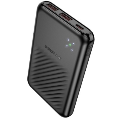 додаткова батарея power bank borofone bj30 starlight 22.5w+pd20w 10000 mah (чорний) 