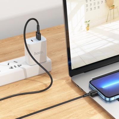 кабель hoco x83 usb - lightning 2.4a/1m (чорний) 