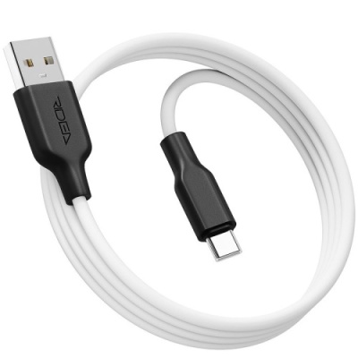 кабель ridea rc-ai21 airsiliconepro usb - type-c 3a/1m (біло-чорний) 