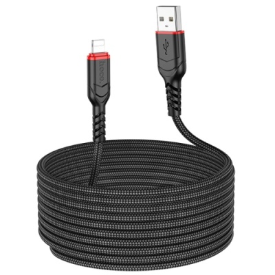 кабель hoco x59 victory usb - lightning 2.4a/3m (чорний) 