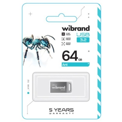 usb флеш-накопичувач wibrand 64gb 3.2 ant gen1 (сірий) 