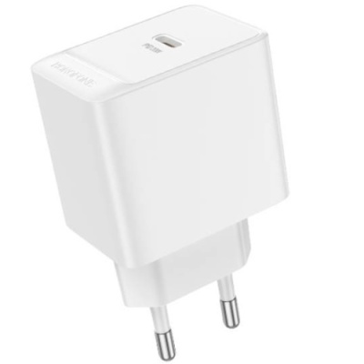 мережевий зарядний пристрій borofone bas13a charger set 1type-c/20w/pd (білий) 