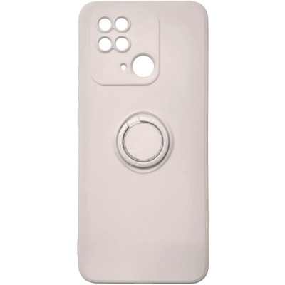 Купить силіконовий чохол soft silicone casevsmagnet ring для xiaomi redmi 10c - ivory white онлайн