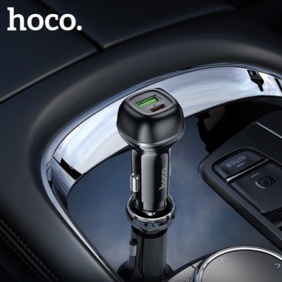 Автомобільний Зарядний Пристрій Hoco Z58A 1USB/1USB-C QC/PD48W (Чорний)