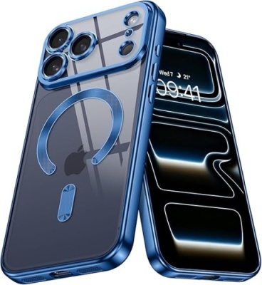 Купить чохол tpu metallic full camera with magsafe для apple iphone 17 pro max (blue) онлайн