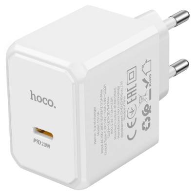 мережевий зарядний пристрій hoco cs13a 1type-c/20w/pd (бiлий) 