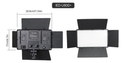прямокутне студійне світло led pro 800 (12"/2 акб 4400mah) (чорний) 