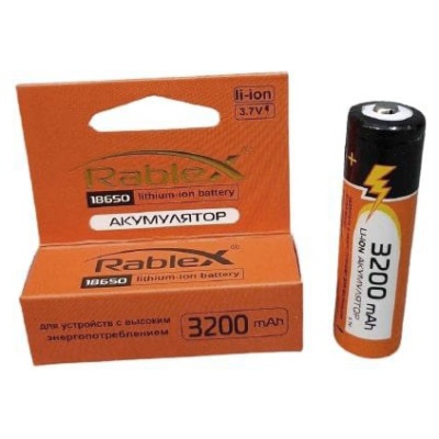 акумулятор rablex li-ion 18650 3200mah 3.7v (1шт) 