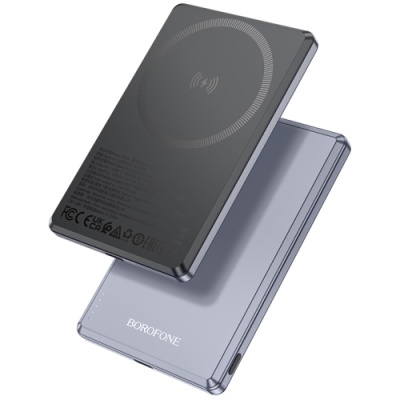 додаткова батарея power bank borofone bj50 with magsafe 15w+pd20w 5000 mah (сірий) 