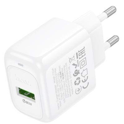 мережевий зарядний пристрій hoco cs52a 1usb/18w/qc3.0 (білий) 