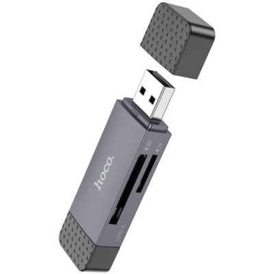 картрідер hoco hb45 spirit 2-in-1 usb2.0/type-c (сірий) 