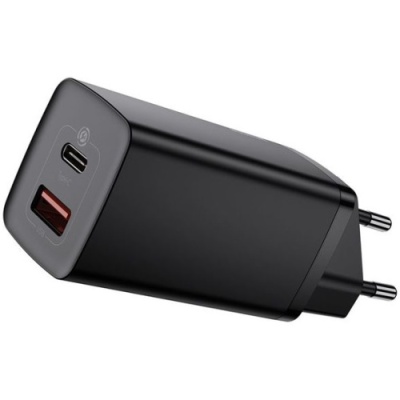 мережевий зарядний пристрій baseus gan2 lite (ccgan2l-b01) 1usb/45w/qc4.0 + 1type-c/65w/pd (black) 