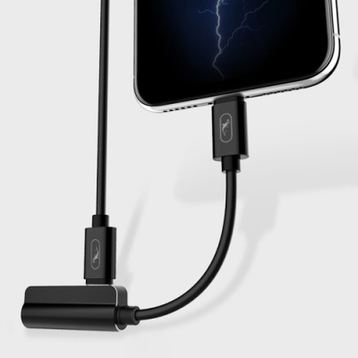 перехідник skydolphin au01 lightning to dual lightning + charging 1.5a (чорний) 