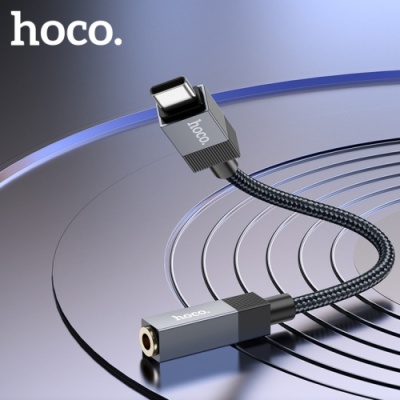 перехідник hoco upa32c type-c - jack 3.5 (чорний) 