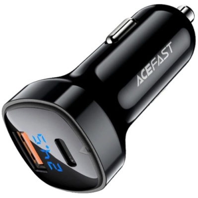 Автомобільний Зарядний Пристрій Acefast B4 PD + QC 3.0 (1 Type-C/1 USB/3A/66W) (чорний)