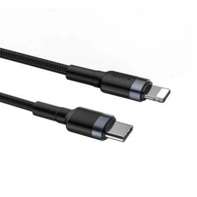 кабель baseus cafule (pd) type-c - lightning 20w/1m (catlklf-g1) (black) 
