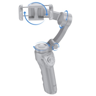 портативний стабілізатор hoco k24 support 3-axis smart gimble для смартфонів і екшн-камер (сірий) 