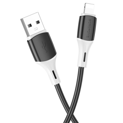 кабель borofone bx79 silicone usb - lightning 2.4a/1m (чорний) 