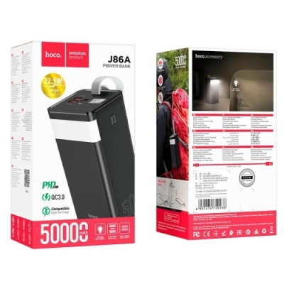 додаткова батарея power bank hoco j86a powermaster pd20w+qc3.0 22.5w 50000 mah (чорний) 
