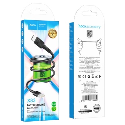 кабель hoco x83 usb - microusb 2.4a/1m (чорний) 