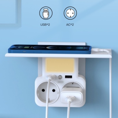мережевий розгалужувач xo wl-09 eu 2ac+2usb (білий) 